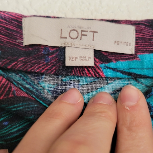 Womens Ann Taylor Loft linen floral Hawaiian dress xxs - Picture 8 of 8